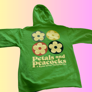 Petals and Peacocks green hoodie - Bodhi Align